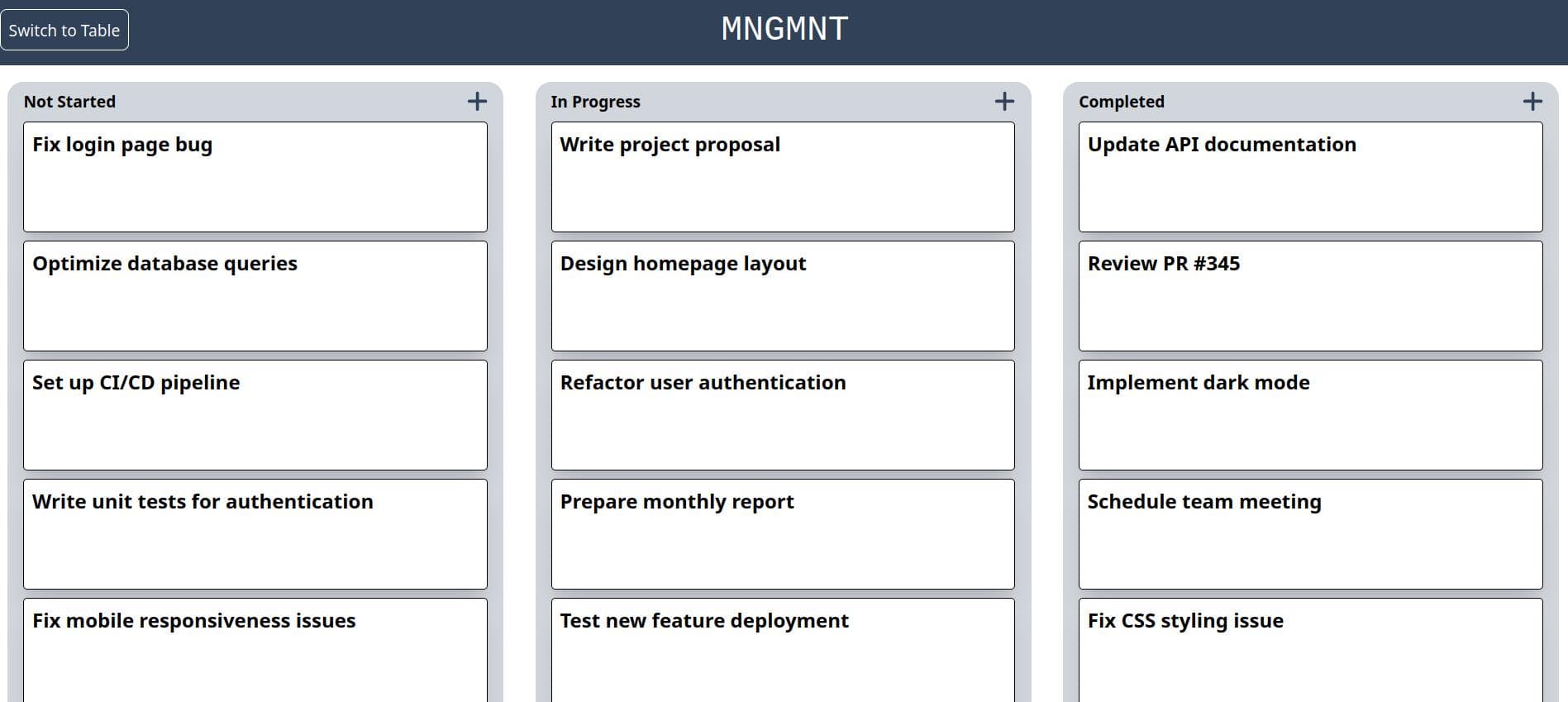 MNGMNT Tasks App