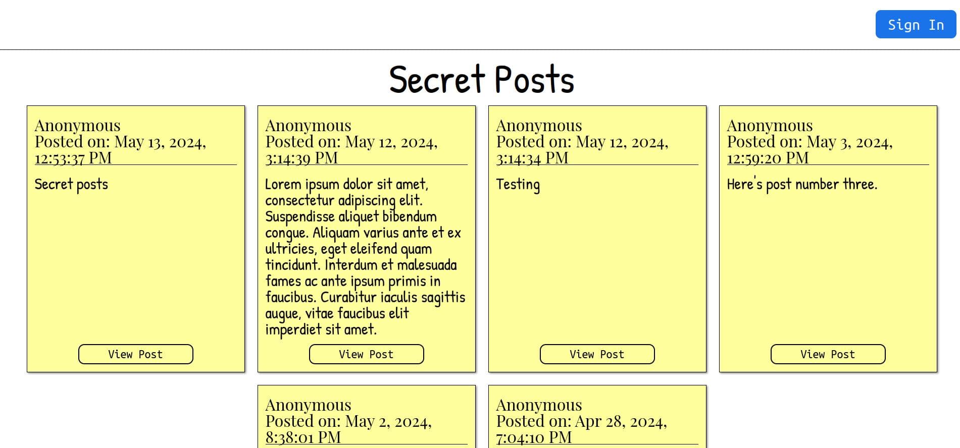 Secret Posts